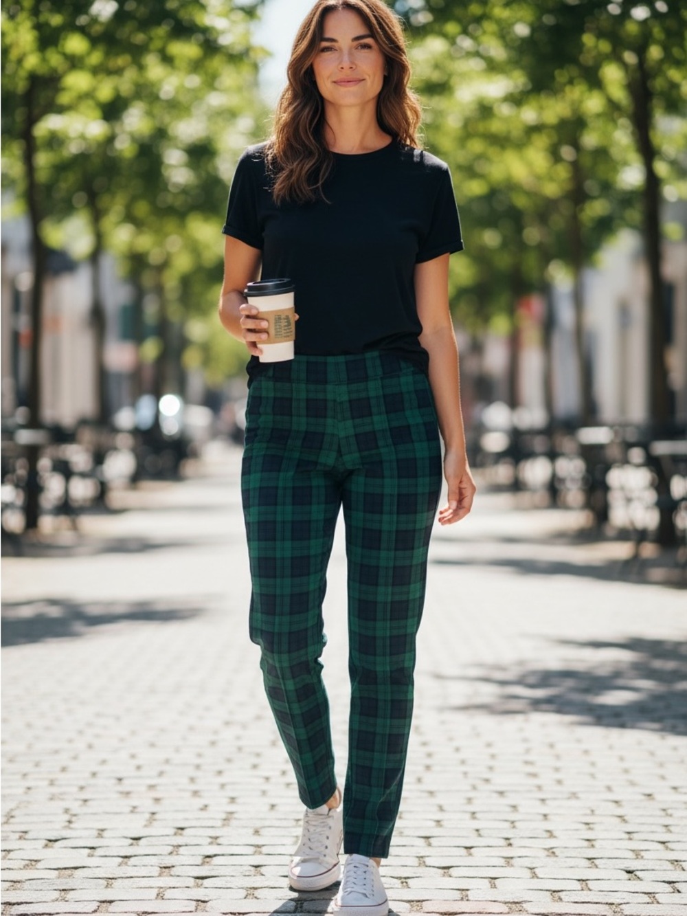 Old navy Green Plaid Skinny Pants for Women